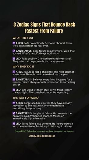 3 Zodiac Signs That Bounce Back Fastest From Failure #zodiacsigns ##BounceBack #viral #trending