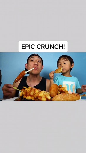 CORNDOGS! New CRUNCH video up on YouTube #asmr #asmreating #mukbang #crunch #corndogs #korean #cheese