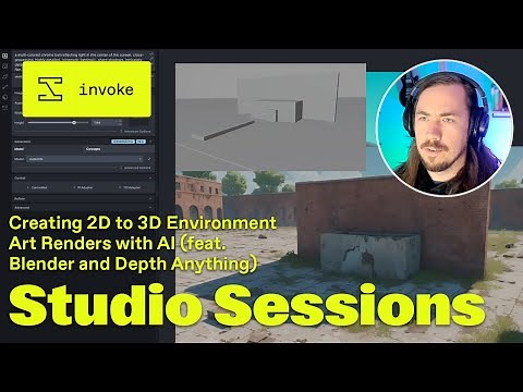 Creating 2D to 3D Environment Art Renders with AI feat. Blender and Depth Anything | Studio Sessions