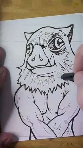 How to Draw Anime Inosuke Hashibira Demon Slayer 6 #anime #art #drawing #ink #draw #drawingtutorial