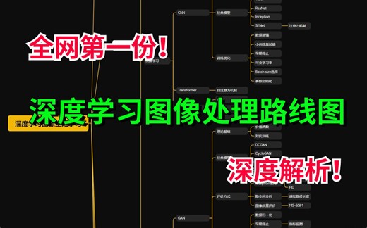 【全网第一份！】花费一个月的时间，终于将深度学习图像处理的路线给整理了出来，注重算法和模型讲解！