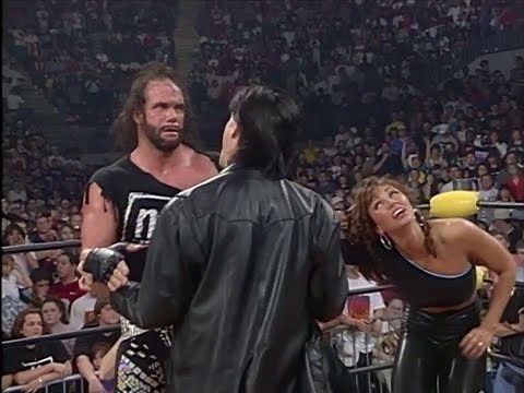 Macho Man Randy Savage assaults Kimberly Page & Eric Bischoff! - Spring Stampede 1997 (WCW)