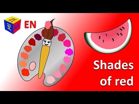 Learn colors for toddlers kids. Magic paintbrush and shades of red. Coloring video cartoon