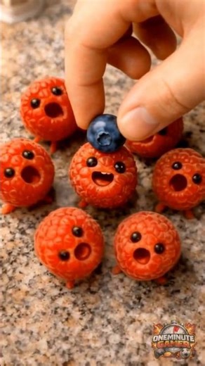 These Baby Raspberries Lose It When the Blueberry Keeps Coming Back 😳🫐