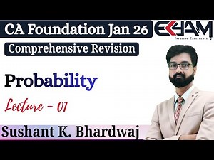 Probability 01| CA Foundation Quantitative Aptitude| Sushant K. Bhardwaj|