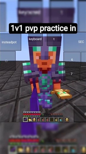 1v1 pvp practice in world with bot #gameplay #minecraft #pvp