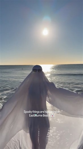 Spooky things are happening on Eastbourne Beach 👻 Halloween fun with @weswamthru | Eastbourne Local