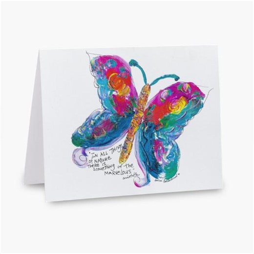 Multi-color Butterfly Note Card With Envelope, 5.5x4" (blank Inside) - Etsy