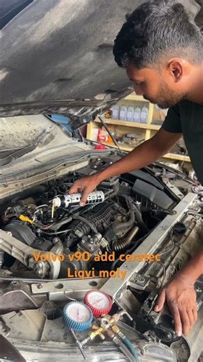 Volvo v90 engine oil flush , new oil Liqvi moly ceratec #fuchslubricants #redlineoil #syntheticoil