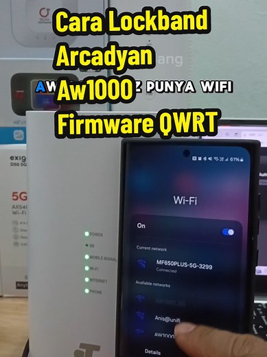 Cara Lockband Modem 5G Arcadyan AW1000