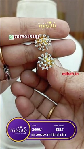 92.5 Silver Diamond Replica Ear Rings