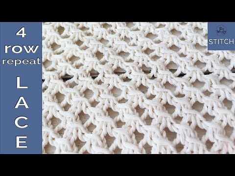 Four-row repeat Lace Stitch Knitting Pattern (Super easy!) - So Woolly