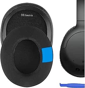 Geekria Sport Cooling Gel Replacement Ear Pads Compatible with Sony WH-CH700N, WH-CH710N, WH-CH720N Headphones, Ear Cushions with Video Guide (Black)