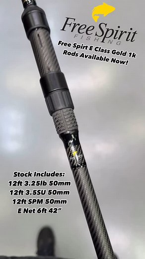 The New Free Spirit E Class Gold 1k Weave carp rods are in stock now, available in: 12ft 3.25lb 50mm 12ft 3.5SU 50mm 12ft SPM 50mm E Net 6ft 42” #carp #carpfishing #fishing #freespirit #carprods #rods #carpfishinglife #carpangling | CPS Tackle