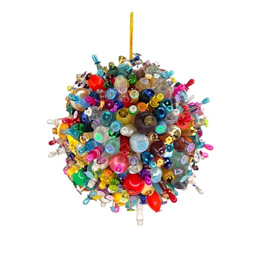 Large Handmade Beaded Christmas Tree Ornament. Vintage Beads Handmade - Etsy