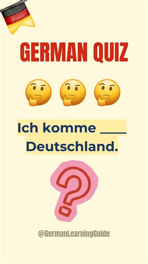 Can you get 3/3? 🤔 A1 German | Ich komme ___ Deutschland