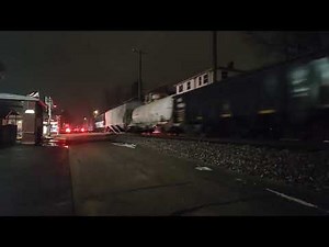 HiDef-CSX M361 with 184 Cars and Amazing Horn Show Flying Through Rushville Indiana