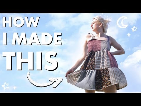 How to Make a Patchwork Babydoll Dress! || Bandana/Quilt Dress DIY Tutorial (thrift flip/upcycle)