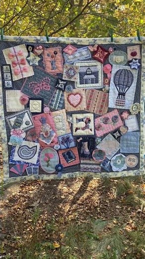 My Bits & Bobs Collage Quilt – as of today! #handstitching