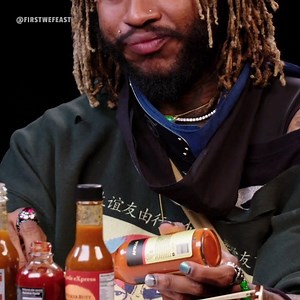 Sean: It's tradition around here to put a little extra on the last wing, you don't have to if you don't want to Hot Ones guests: Say less | First We Feast