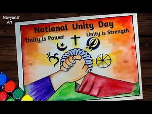 National Unity Day drawing / Rashtriya Ekta Diwas drawing / How to draw Unity is Strength poster