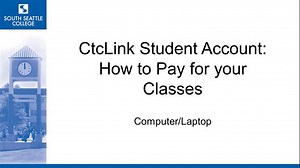SSC - How to pay for classes using ctcLink