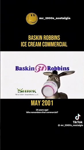 Baskin Robins #icecream #commercial #2001 #shrek #donkey #subscribe #shorts #fyp #baskinrobins