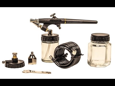 Simple airbrush for simple painting projects. Minimum cleaning, maximum spraying with single-action