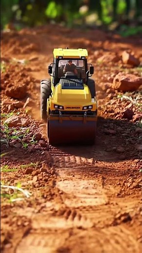 Miniature Road Site GETS COMPACTED By RC Road Roller!