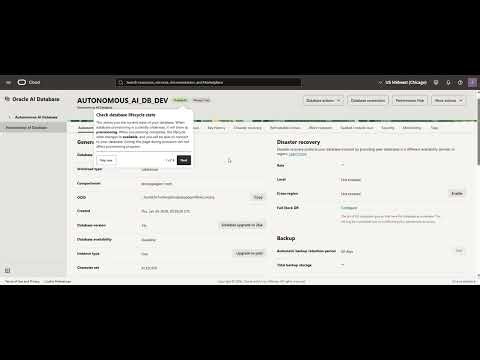 Creating a new Oracle Autonomous AI Database