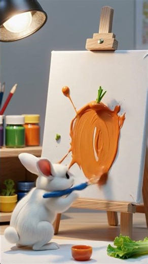 Bunny Becomes Van Gogh 🎨🐰 | Art Gone Wrong 😂 #Shorts