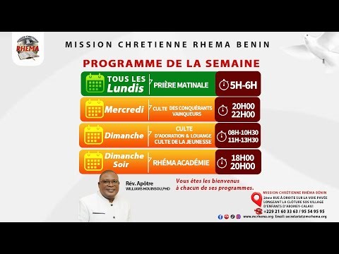 MERCREDI DE DECOUVERTE | APOTRE WILLIAMS HOUINSOU