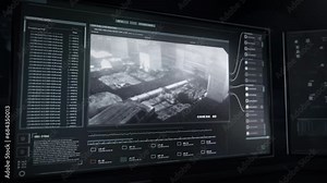 Surveillance network intelligence software observing the soldiers on a mission. Surveillance network intelligence technology supervising the troops. Surveillance network intelligence program interface