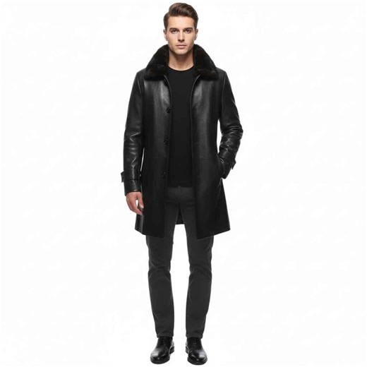 Men's Vintage-black-style Shearling Jacket, Men Leather Shearling-winter Coat, Classic Men Sheepskin Leather-coat, Gift-for-him - Etsy Australia