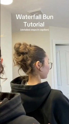 Waterfall Bun Tutorial (detailed steps in caption