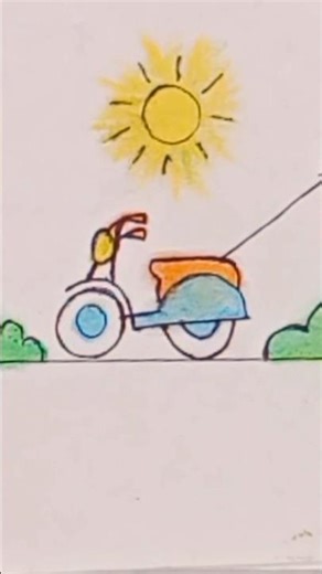 how to draw a scooter very easy 😱