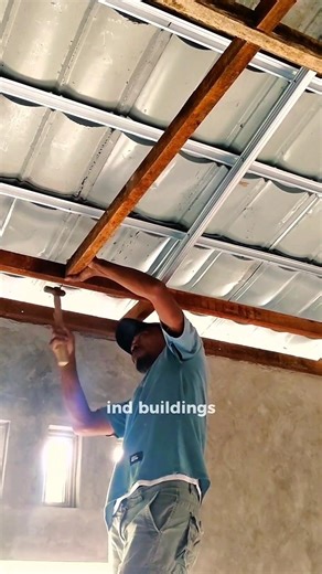 Ceiling frame installation method using wood #ceiling #building #construction