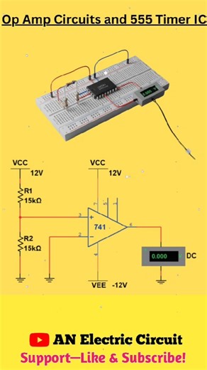 Op Ampier Circuit and 555 Timer IC | #shortsfeed #electricalcircuit #electronic
