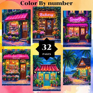 Coloring by Number, 32 Pages, 24 Colors, for Adults, Printable, 8.5 X 11 In, PNG & SVG File, Instant Download, Paint by Numbers - Etsy