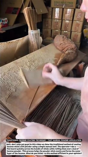 Traditional Incense Coating Technique – Fast Manual Powder Application.