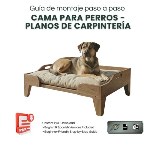 Scandinavian Style Dog Bed Plans - Modern Wooden Design in Downloadable PDF - Guide to Building a Wooden Dog Bed - Etsy