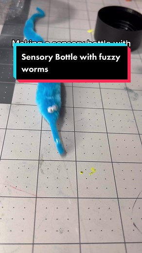 DIY Sensory Bottle with Fuzzy Worms