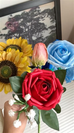 Cute red rose from paper | how to make red rose from paper | paper flower making #shorts #craft