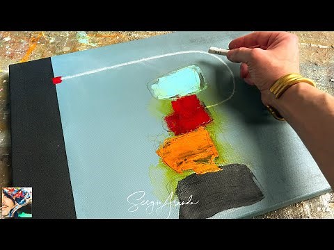 Create a Beautiful, Abstract Painting in Just 3 Steps - Easy Acrylic Tutorial! (Minimalism ART)