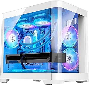 Poseidon White Gaming PC Desktop - AMD Ryzen 7 5700X 8-Core 3.4GHz - GeForce RTX 3060-1T M.2 SSD - 16GB DDR4 3200MHz RAM - 240mm AIO CPU Liquid Cooler - Windows 11 Pro Computer