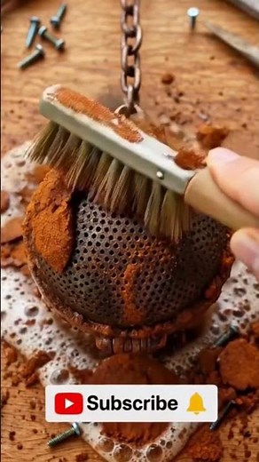 How to remove rust from metal object #rust #satisfying #cleaning #metal