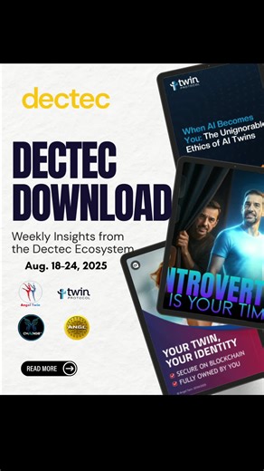 This week’s Dectec Download highlights how our partners are shaping the future of decentralized AI. From CHAINGE’s call to own your AI twin, to Twin Protocol’s vision of preserving legacies with AI, and Angel Twin’s focus on ethical AI at Web Summit Vancouver—here’s the recap. #Dectec #TwinProtocol #CHAINGE #AngelTwin #ANGL #ArtificialIntelligence #DigitalTwins #Decentralization #DataSovereignty #FutureOfWork #EthicalAI #Innovation