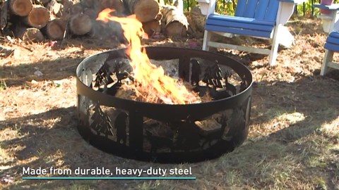 Sunnydaze Forest Wilderness 36" Round Steel Fire Pit Ring