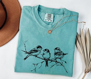 Comfort Colors Chickadee Shirt: Nature Lover Birdwatching Tee - Etsy