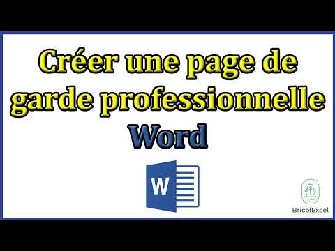 Créer une page de garde professionnelle sur Word